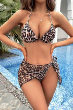 Leopard Print Three Piece Bikini Set image 2