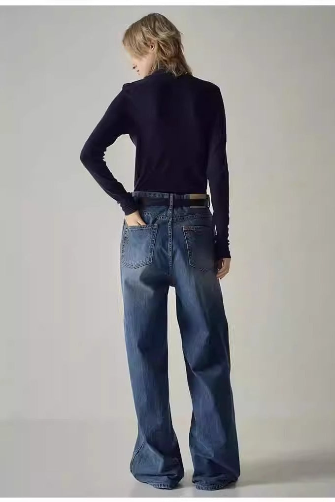High Waist Black Wide Leg Jean image 3