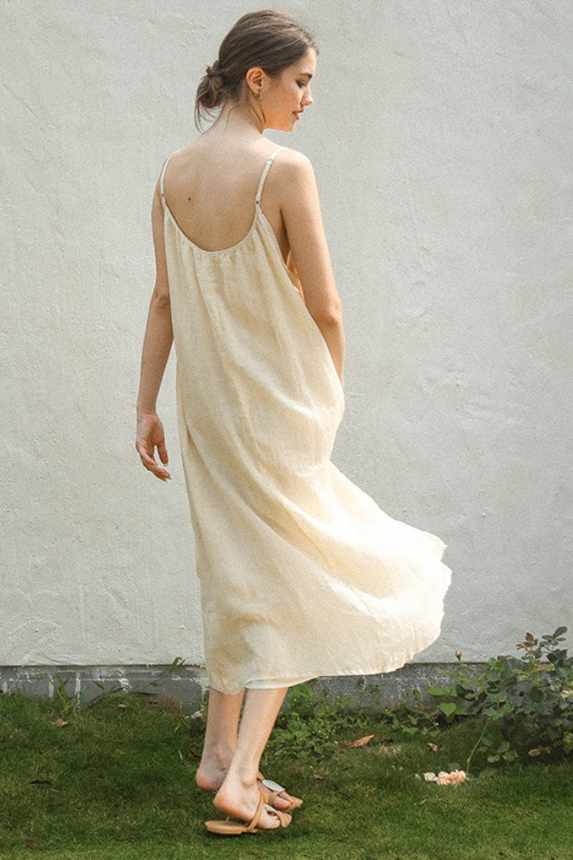 Vacation Linen Cotton Flowy Midi Dress image 2