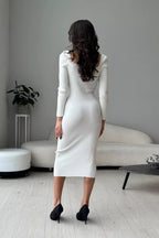 Sexy Knit High Waist Bodycon Midi Dress image 4