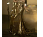 Golden Backless Sequined Party Dress image 3