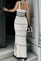 Knit Spaghetti Strap High Slit Maxi Dress image 2