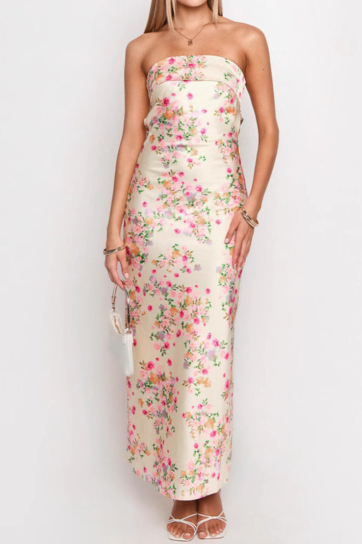Off Shoulder Backless Maxi Floral Dress image 4