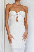 Sexy Lace Backless Strapless Midi Dress image 3