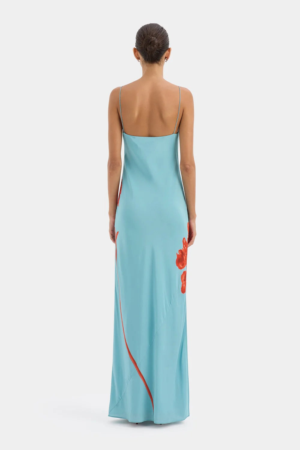 Elegant Floral Cami Tie Waist Bodycon Midi Dress image 7