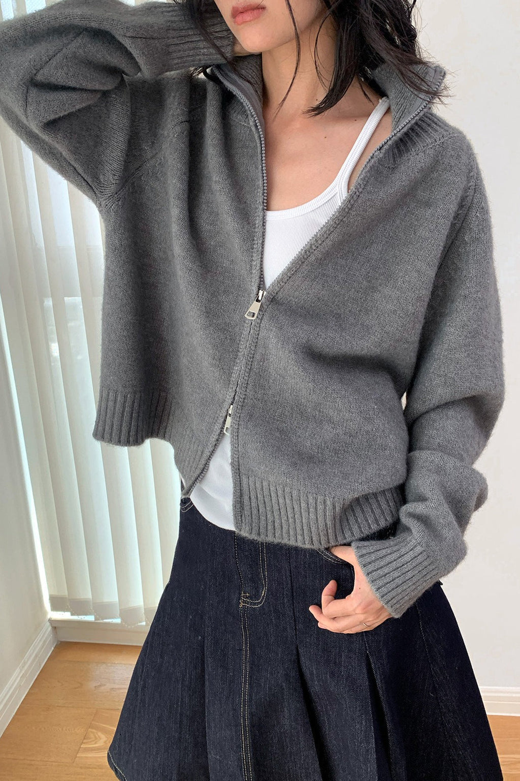 Soft Knit Zipper Cardigan image 12