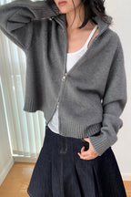 Soft Knit Zipper Cardigan image 12