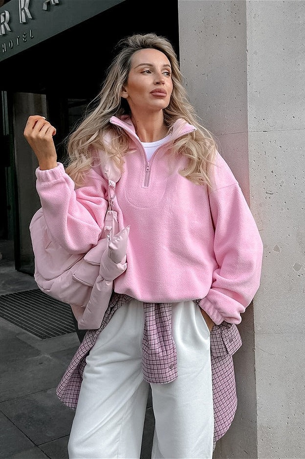 Oversized Fleece Collar Hoodie image 1