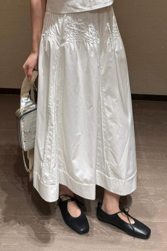 Sweet High Waist Unique Youthful White Maxi Skirt image 4