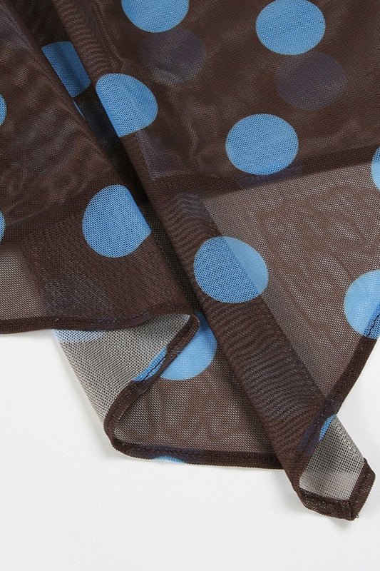 Colorblock Polka Dot Mesh Two Pieces Set image 3