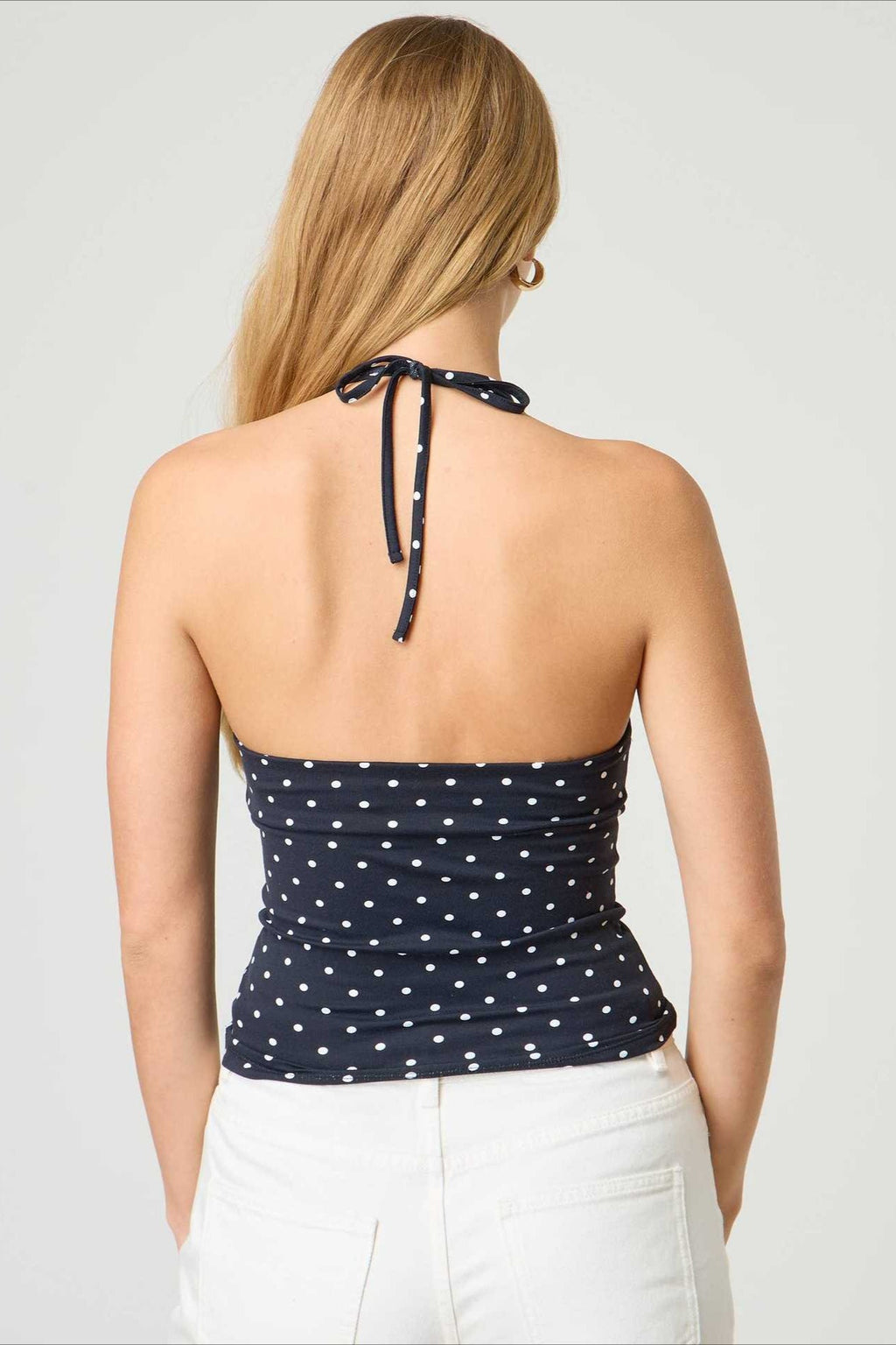 Sexy Polka Dot Plaid Slim Halter Top image 4