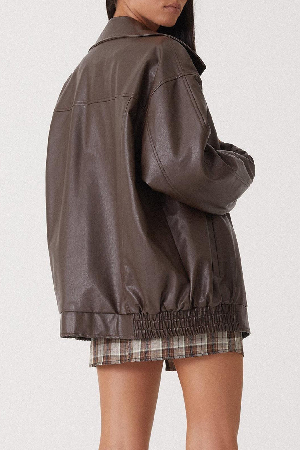 PU Leather Bomber Jacket image 4