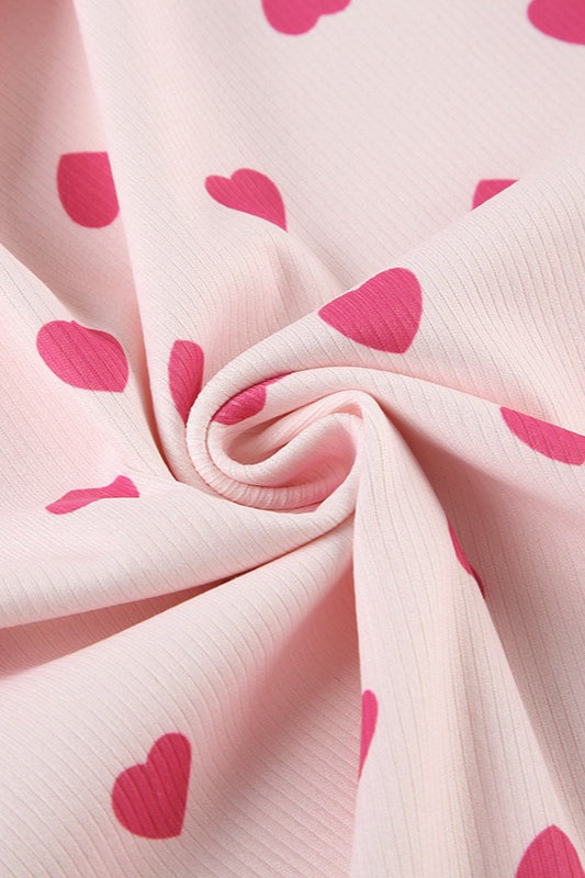 Pink Heart Color Block Two Piece Set image 6