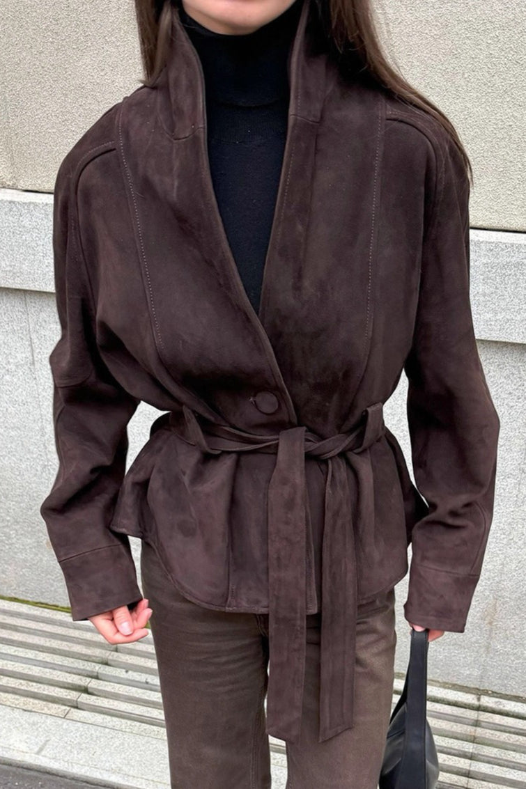 Suede Vintage Long Sleeve Jacket image 5