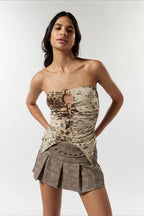 Vacation Hollow Strapless Cropped Blouse image 1