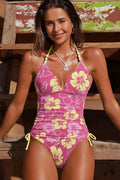 Fresh Floral Print Two Piece Swim Set image 1