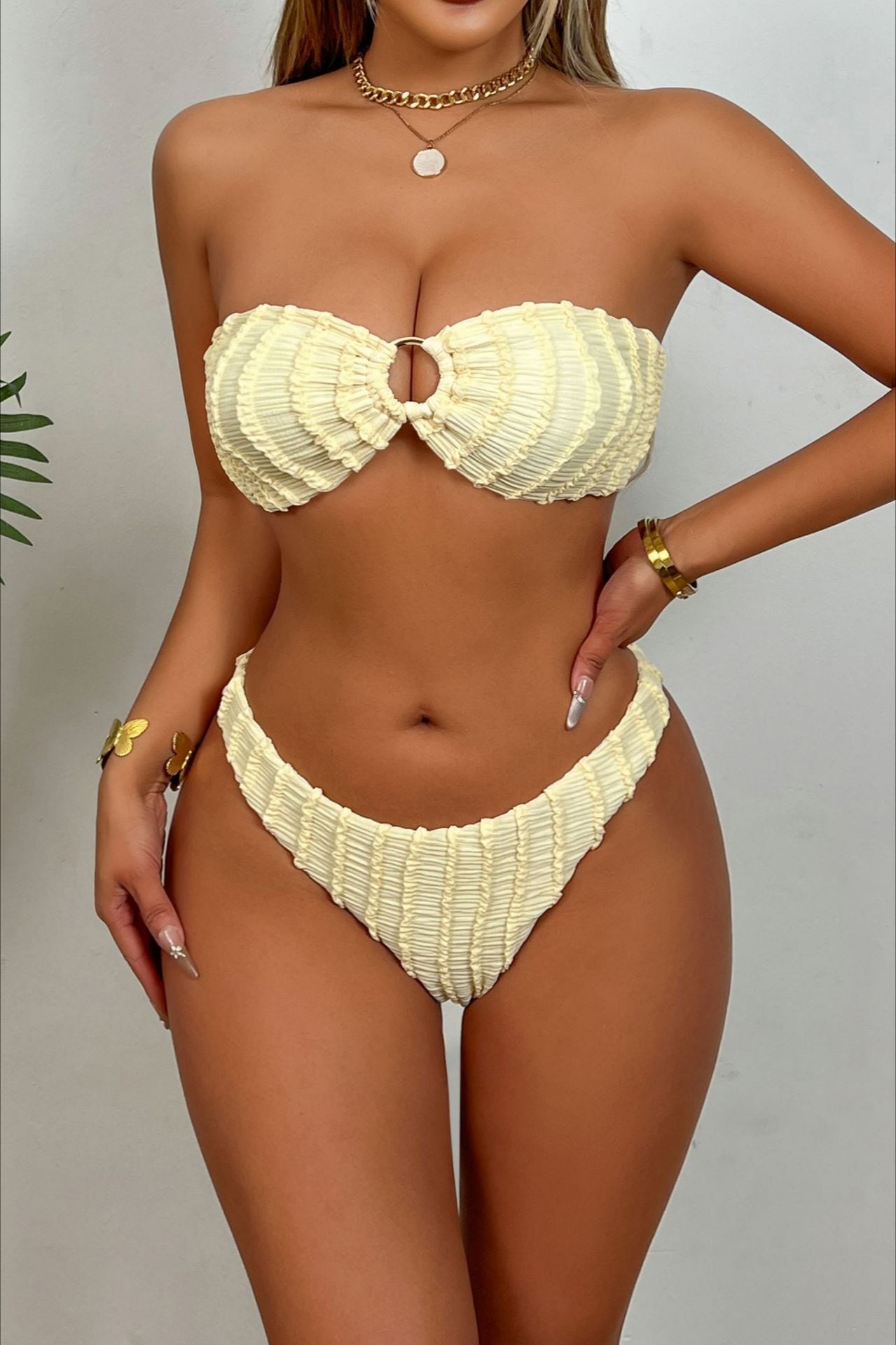 Bandeau High Waist Bikini Set image 1