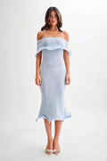 Ruffle Off Shoulder Knit Midi Dress image 1