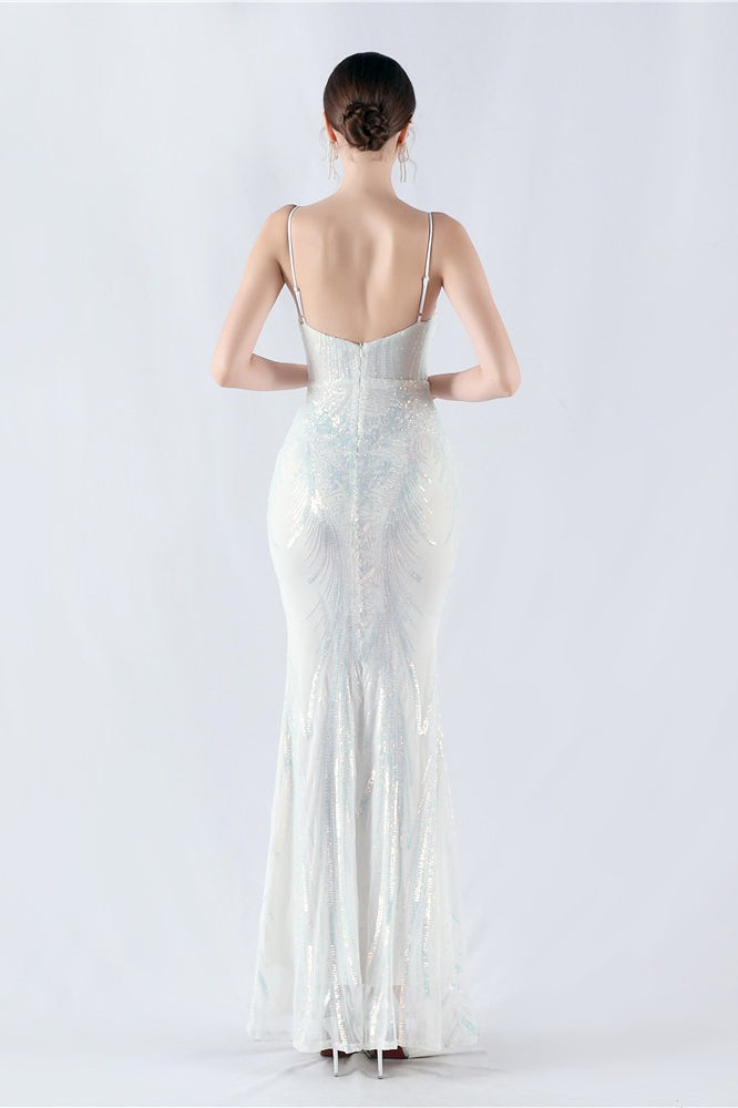 Boned Sequin Embroidered Formal Dress image 8