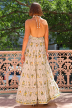 Deep V Backless Halter Sweet Boho Dress image 5