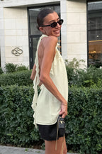 Ruffle Backless Chiffon Halter Top image 2