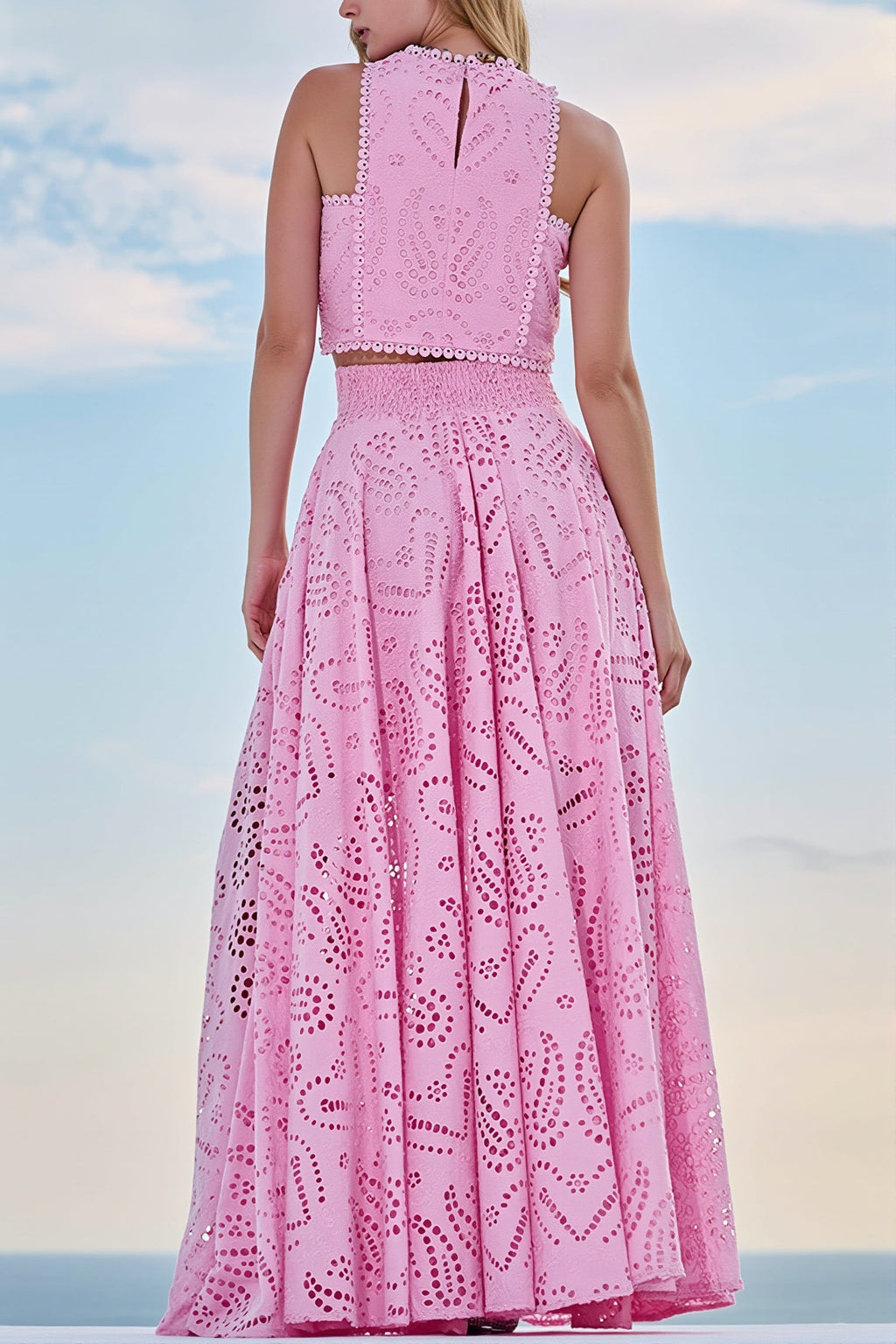 Hollow Out Pocket Vacation Maxi Skirt Set image 9