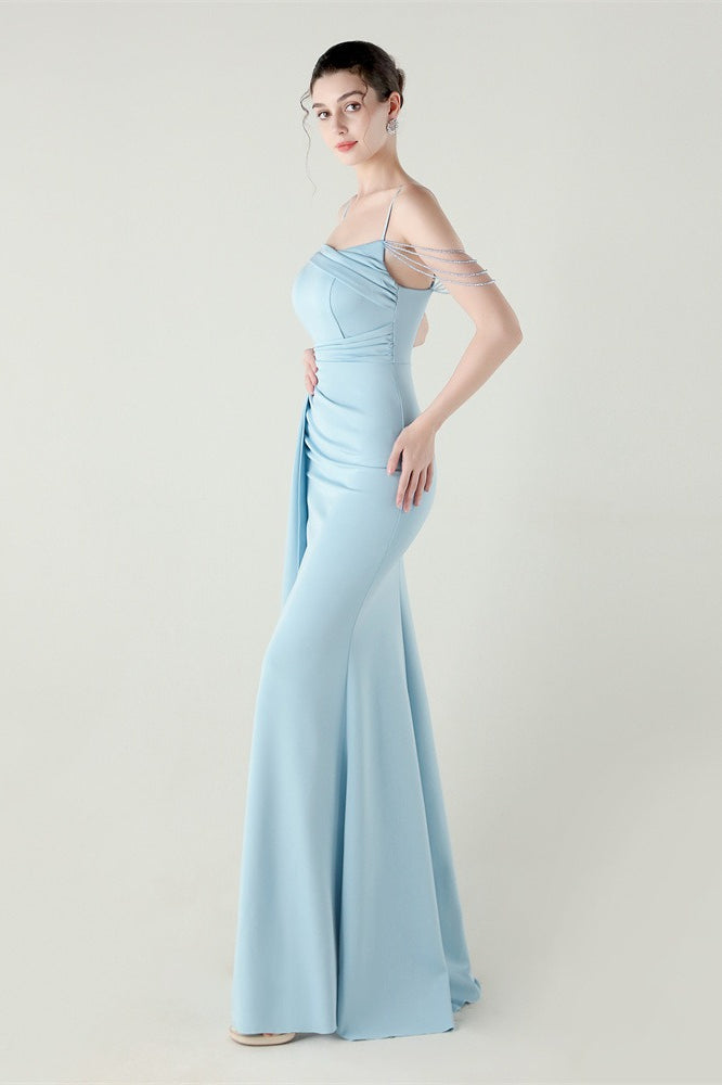 Satin Spaghetti Strap Mermaid Party Dress image 9
