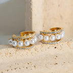 Corinne C-Hoop Earrings detail view styled for Avrienne