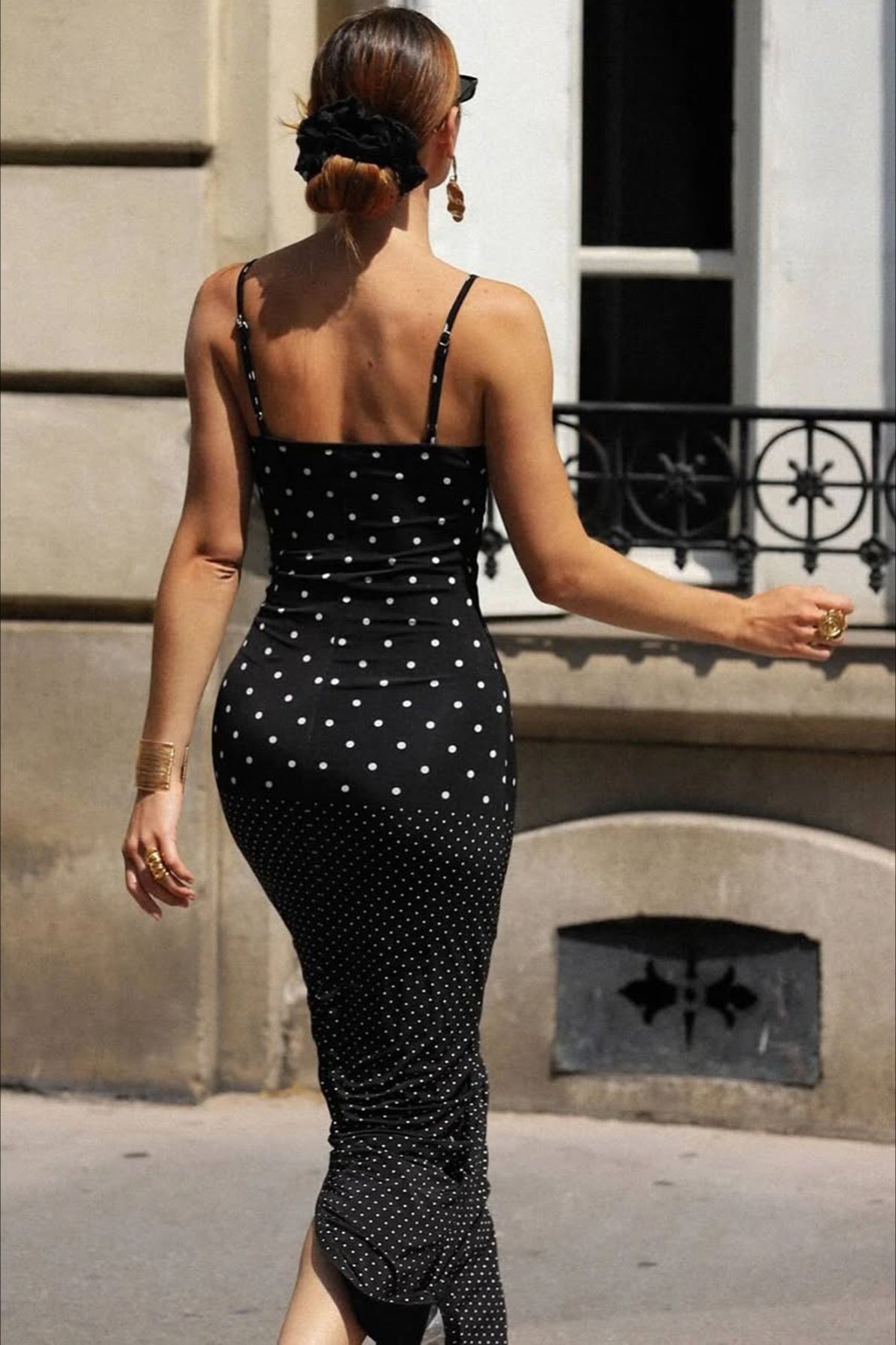 Polka Dot Cami Bodycon Slim Maxi Dress image 5
