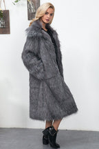 Faux Fur Longline Plus Size Coat image 6