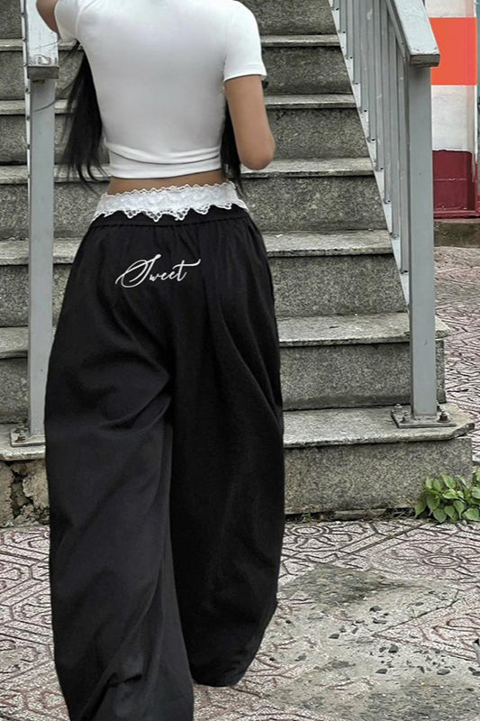 Street Style Lace-Panel Cargo Pant image 4