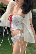 Sweet Tie Print Two Piece Swim Set image 4