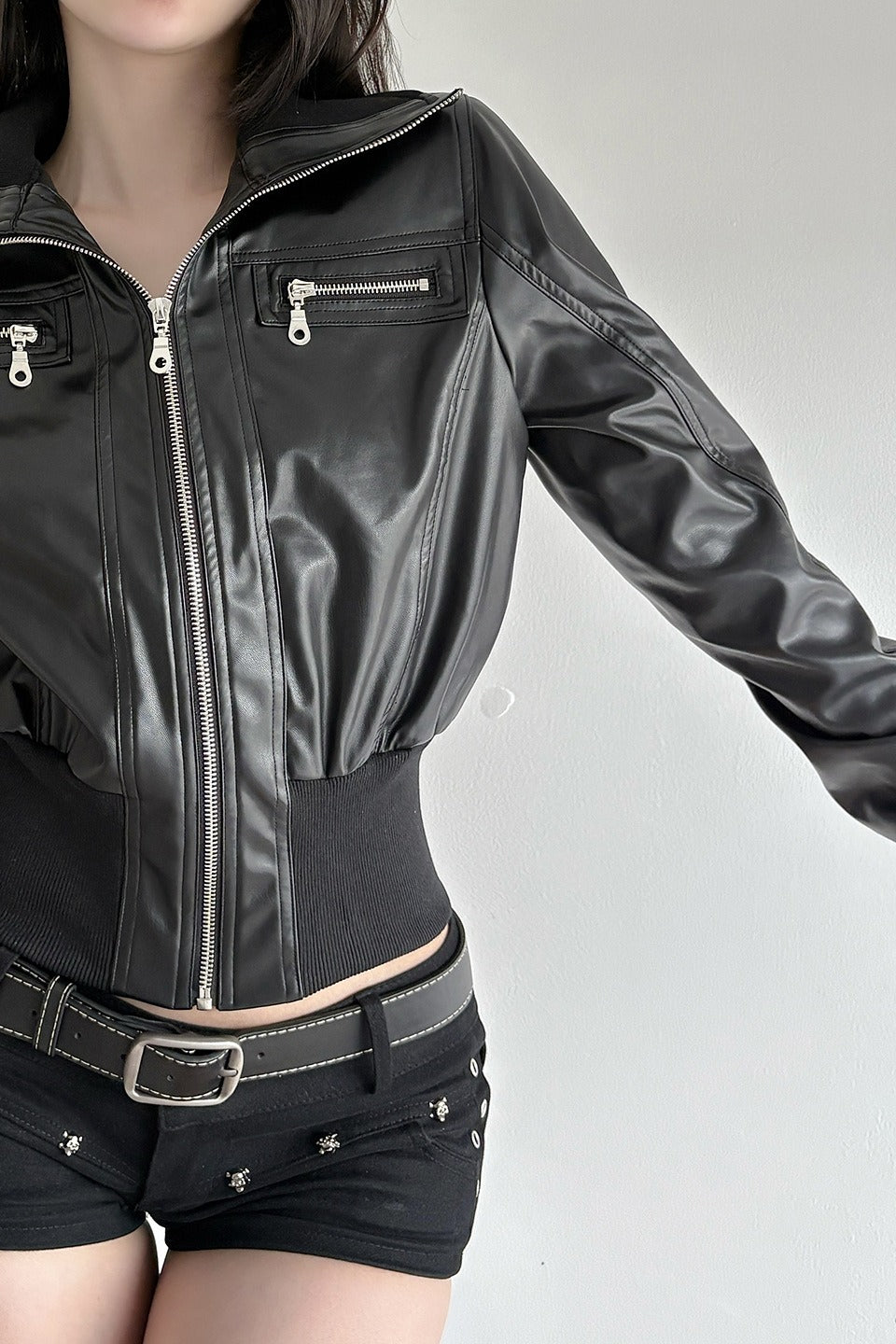 Vintage Waist Cinch Leather Jacket image 3