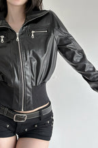 Vintage Waist Cinch Leather Jacket image 3