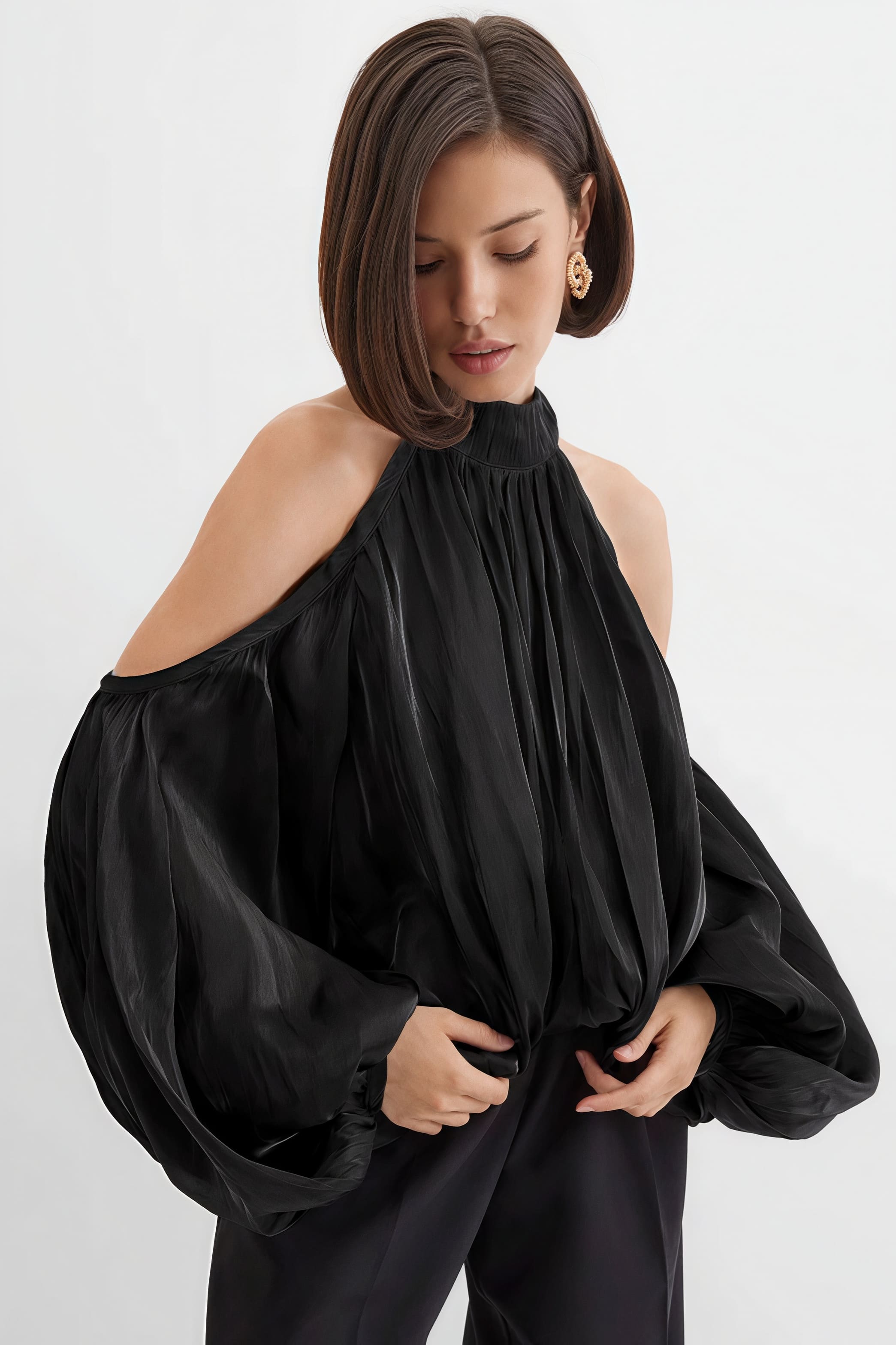 Unique Design Off Shoulder Long Sleeve Blouse image 10