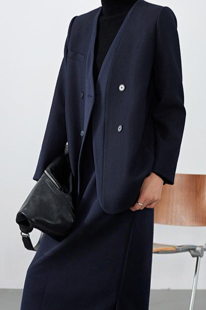 V Neck Single Breasted Blazer image 6