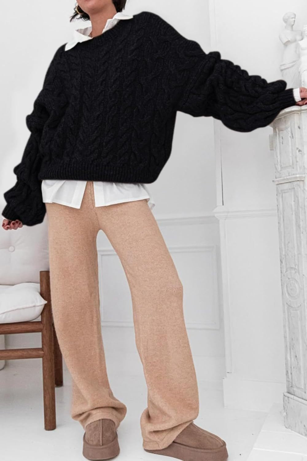 Vintage Chunky Knit Cable Sweater image 8