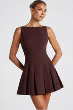 Solid Color Wide Hem Sleeveless Cocktail Dress image 1