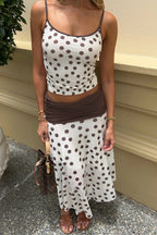 Sexy Dot Print Color Block Cami Skirt Sets image 2