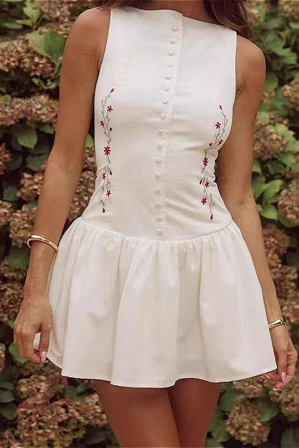 Fitted Embroidered Boho Dress image 1