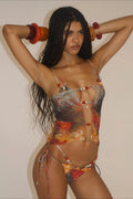 Print Bikini Set with Skirt image 1