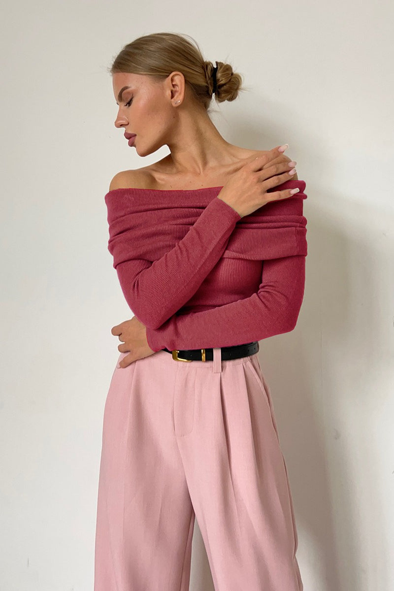 Slim Fit Off-Shoulder Knit Top image 13