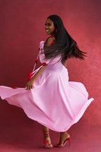 Solid Asymmetrical Shoulder Cowl Neck Cami Maxi Dress image 7