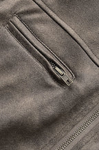 Fitted Brown Suede Leather Jacket image 5