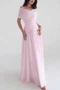 Pink Soft Elegant Cross Maxi Dress image 1