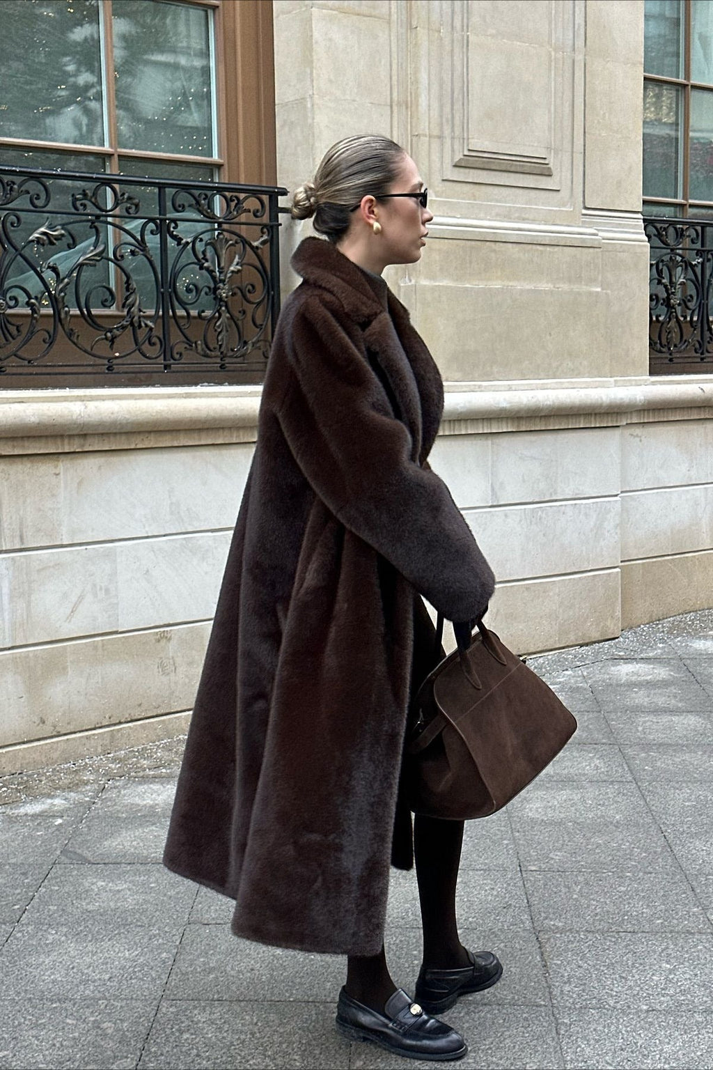 Belted Longline Faux Fur Insulated Overcoat image 2
