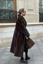Belted Longline Faux Fur Insulated Overcoat image 2