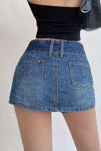 Sexy High Waist Denim Skort A Line Mini Skirt image 5