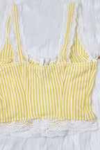Sexy Ruffled Stripe Lace Tank Top image 9