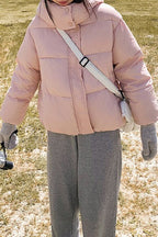Cropped Plush Lined Oversized Puffer Jacket image 12